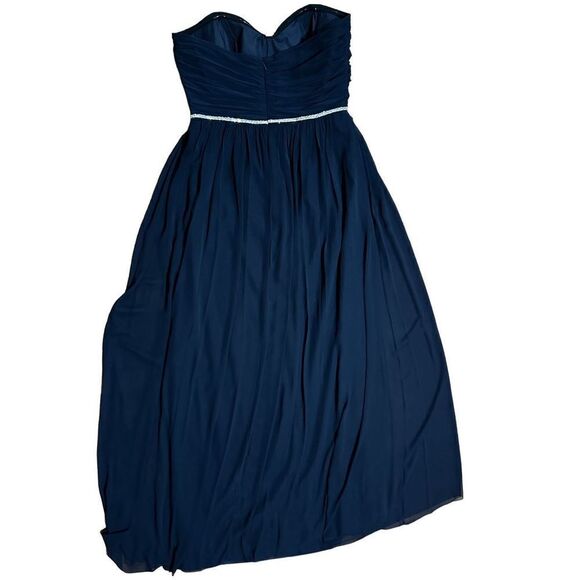 NWT Jenny Packham Lux Chiffon Beaded Maxi Dress sz 16 in Midnight navy blue - Picture 3 of 10